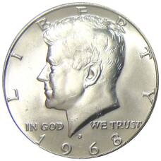 Монета 1/2 доллара (50 центов) 1968 года D США (аверс)