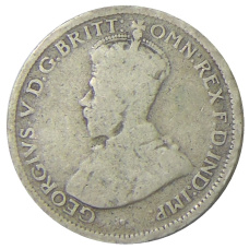 Монета 6 пенсов 1925 года Австралия (реверс)