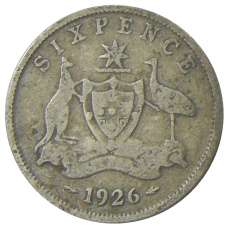 Монета 6 пенсов 1926 года Австралия (аверс)