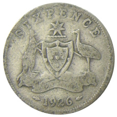 Монета 6 пенсов 1926 года Австралия (аверс)