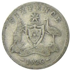 Монета 6 пенсов 1926 года Австралия (аверс)