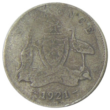Монета 6 пенсов 1921 года Австралия (аверс)