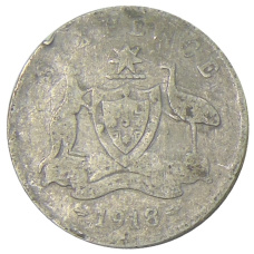 Монета 6 пенсов 1918 года Австралия (аверс)