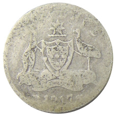 Монета 6 пенсов 1917 года Австралия (аверс)