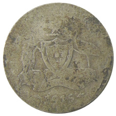 Монета 6 пенсов 1916 года Австралия (аверс)