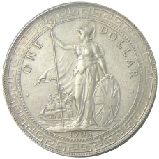 Монета 1 доллар 1908 года Великобритания «Торговый доллар» (аверс)