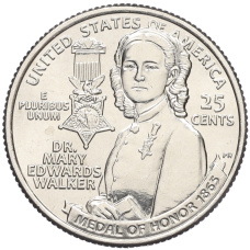 Монета 1/4 доллара (25 центов) 2024 года D США «Американские женщины — Мэри Эдвардс Уокер» (аверс)