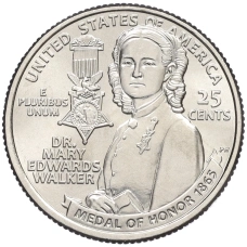 Монета 1/4 доллара (25 центов) 2024 года P США «Американские женщины — Мэри Эдвардс Уокер» (аверс)