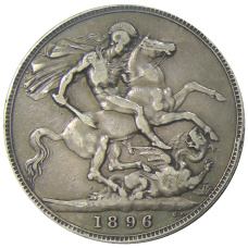 Монета 1 крона 1896 года Великобритания (аверс)