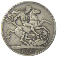 Монета 1 крона 1895 года Великобритания (аверс)