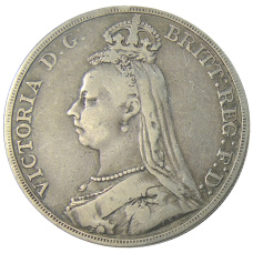 Монета 1 крона 1889 года Великобритания (реверс)