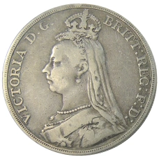 Монета 1 крона 1889 года Великобритания (реверс)