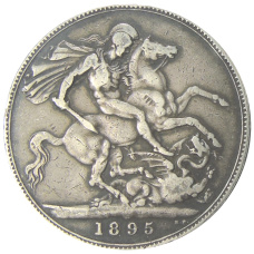 Монета 1 крона 1895 года Великобритания (аверс)