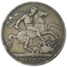 Монета 1 крона 1892 года Великобритания (аверс)