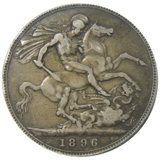Монета 1 крона 1896 года Великобритания (аверс)