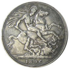 Монета 1 крона 1896 года Великобритания (аверс)