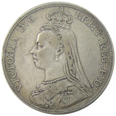 Монета 1 крона 1889 года Великобритания (реверс)