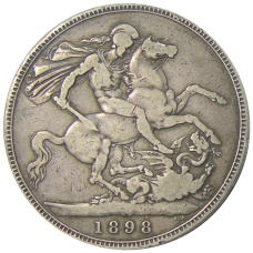 Монета 1 крона 1898 года Великобритания (аверс)