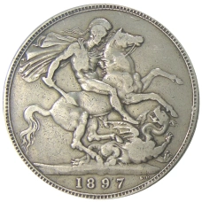 Монета 1 крона 1897 года Великобритания (аверс)