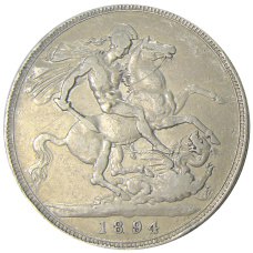 Монета 1 крона 1894 года Великобритания (аверс)