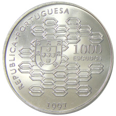 Монета 1000 эскудо 1997 года Португалия «200 лет Государственному кредитованию» (реверс)
