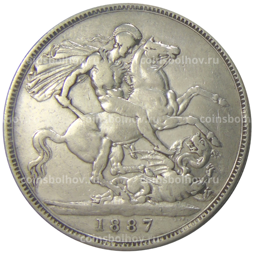 Монета 1 крона 1887 года Великобритания