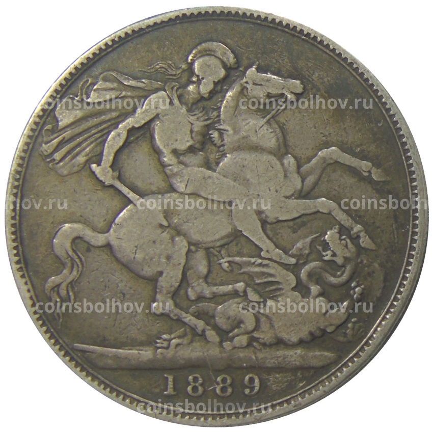 Монета 1 крона 1889 года Великобритания