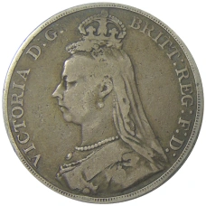 Монета 1 крона 1889 года Великобритания (реверс)