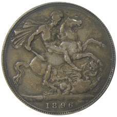 Монета 1 крона 1896 года Великобритания (аверс)