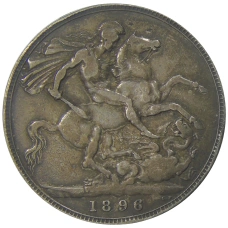 Монета 1 крона 1896 года Великобритания (аверс)