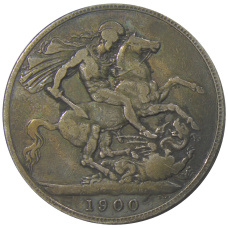 Монета 1 крона 1900 года Великобритания (аверс)