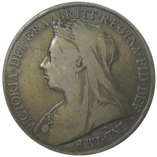 Монета 1 крона 1900 года Великобритания (реверс)