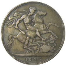 Монета 1 крона 1893 года Великобритания (аверс)