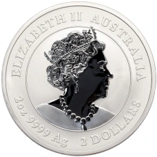 Монета 2 доллара 2023 года Австралия «Китайский гороскоп — Год кролика» (Цветное покрытие) (реверс)