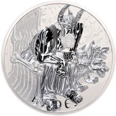 Монета 5 долларов 2021 года Тувалу «Боги Олимпа — Аид» (аверс)