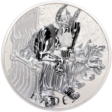 Монета 5 долларов 2021 года Тувалу «Боги Олимпа — Аид» (аверс)