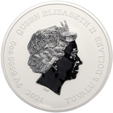 Монета 5 долларов 2021 года Тувалу «Боги Олимпа — Аид» (реверс)