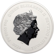 Монета 5 долларов 2021 года Тувалу «Боги Олимпа — Аид» (реверс)