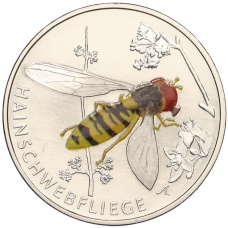 Монета 5 евро 2024 года F Германия «Чудесный мир насекомых — Мармеладная муха» (аверс)