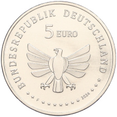 Монета 5 евро 2024 года F Германия «Чудесный мир насекомых — Мармеладная муха» (реверс)