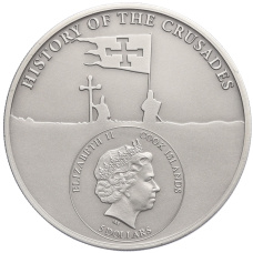 Монета 5 долларов 2016 года Острова Кука «История крестовых походов — Восьмой крестовый поход» (реверс)