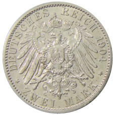 Монета 2 марки 1904 года A Германия (Мекленбург-Шверин) — Свадьба Герцога Фридриха Франца IV (реверс)