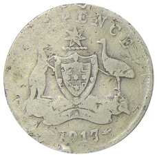 Монета 6 пенсов 1917 года Австралия (аверс)