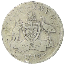 Монета 6 пенсов 1917 года Австралия (аверс)