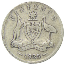 Монета 6 пенсов 1925 года Австралия (аверс)