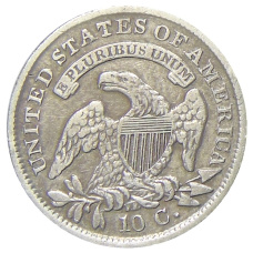 Монета 10 центов 1836 года США (реверс)
