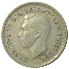 Монета 6 пенсов 1951 года Австралия (реверс)