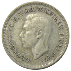 Монета 6 пенсов 1951 года Австралия (реверс)