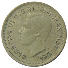 Монета 6 пенсов 1951 года Австралия (реверс)