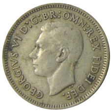 Монета 6 пенсов 1951 года Австралия (реверс)